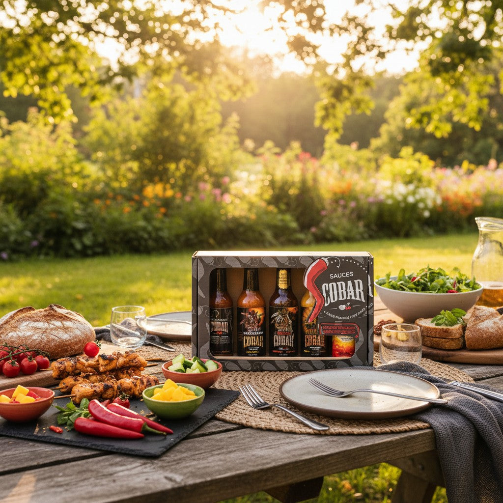 COBAR PACKS | 5 HOT SAUCES AND WOODEN DISPLAY STAND